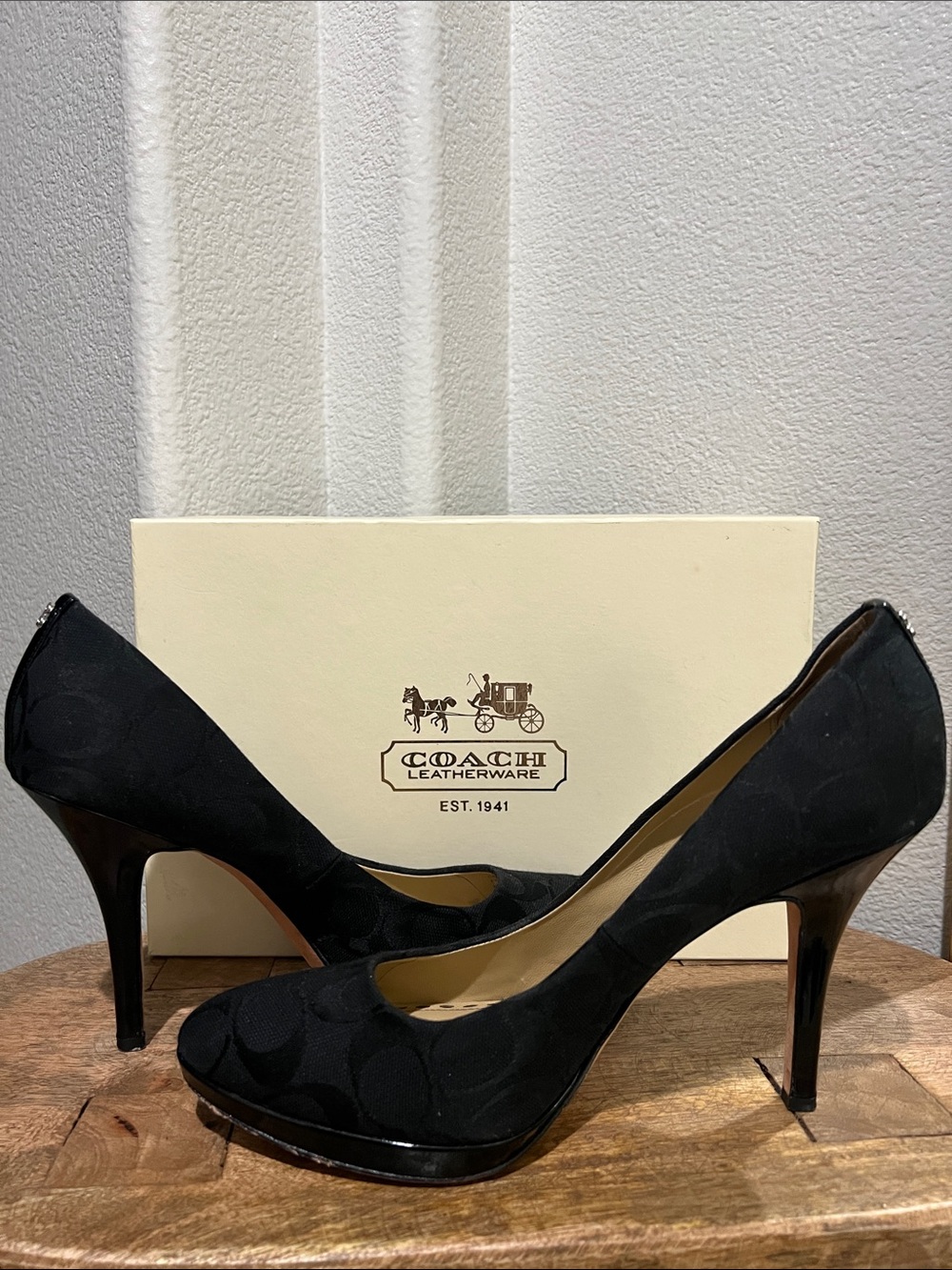 Coach Caya Black Signature Heels